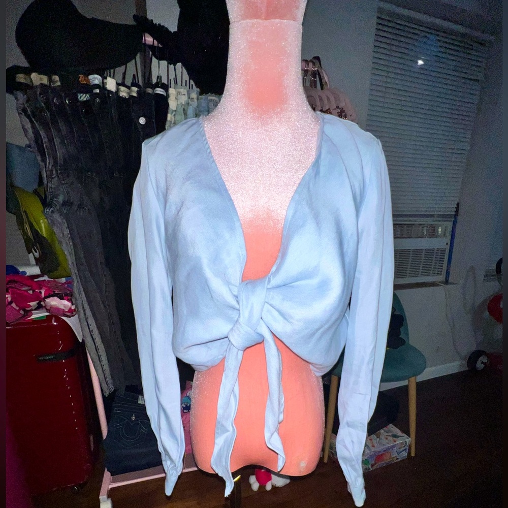 Jcrew Linen Tie top